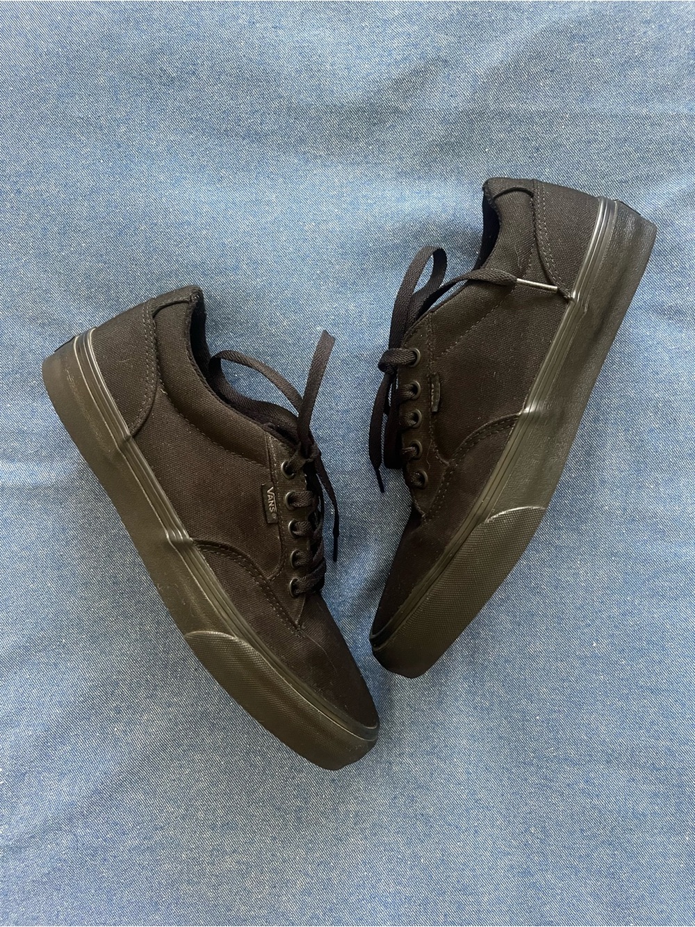 Vans All-Black Canvas Low-Top Sneakers
